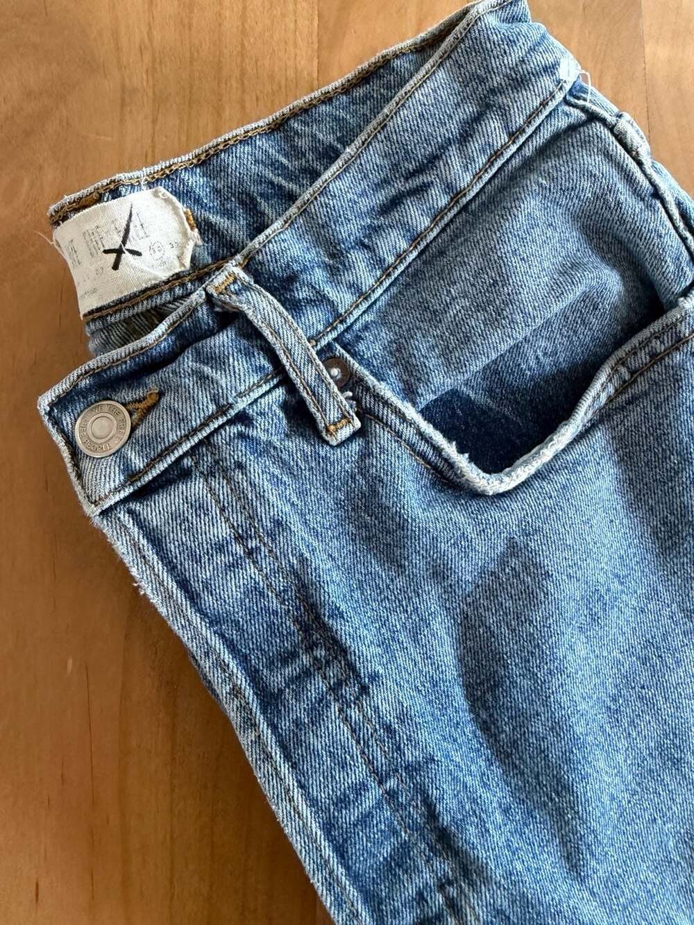 Free People High Rise Raw Hem Distressed Jeans Size 26
